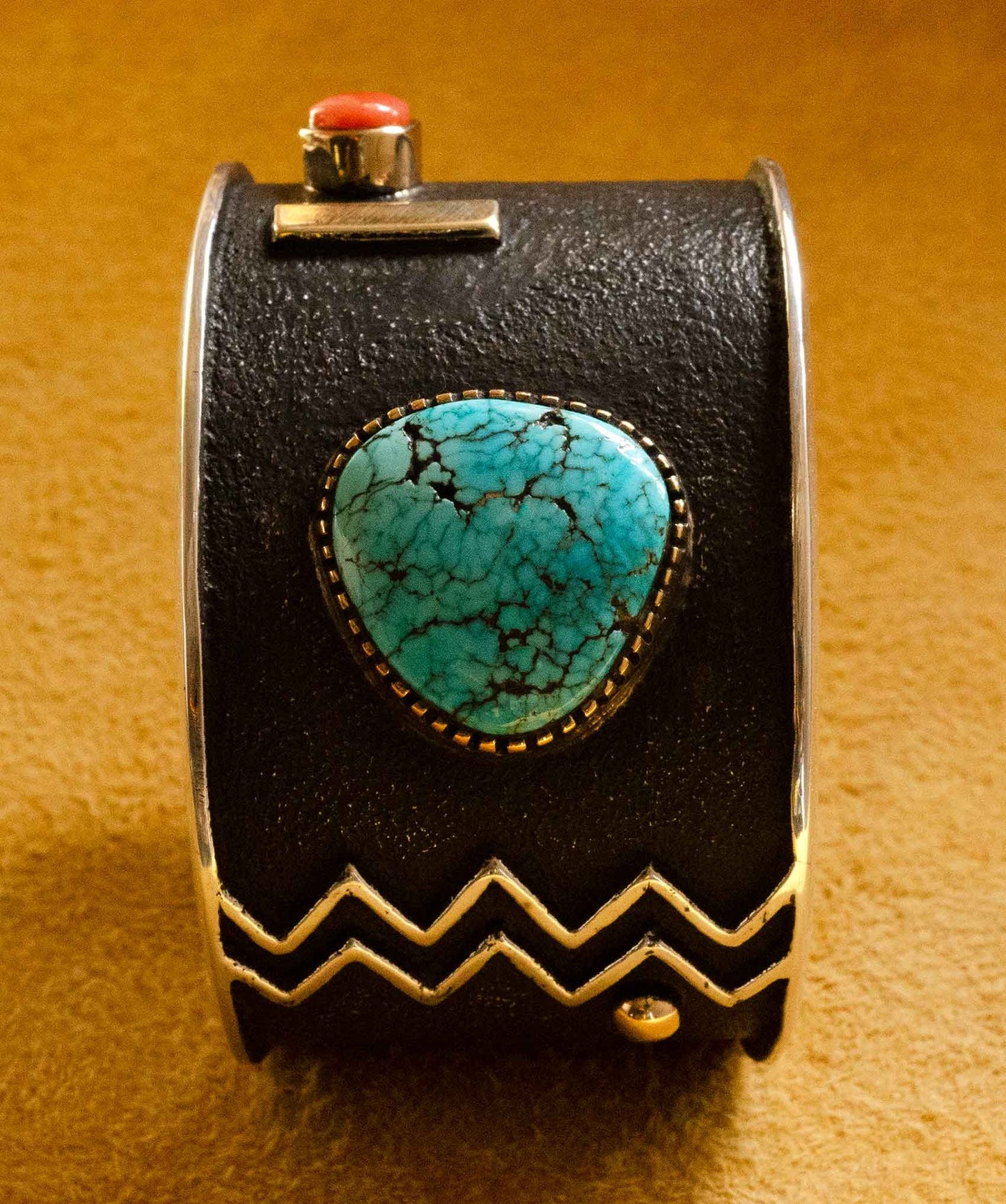 Edison Cummings Turquoise, Silver and Gold Bracelet