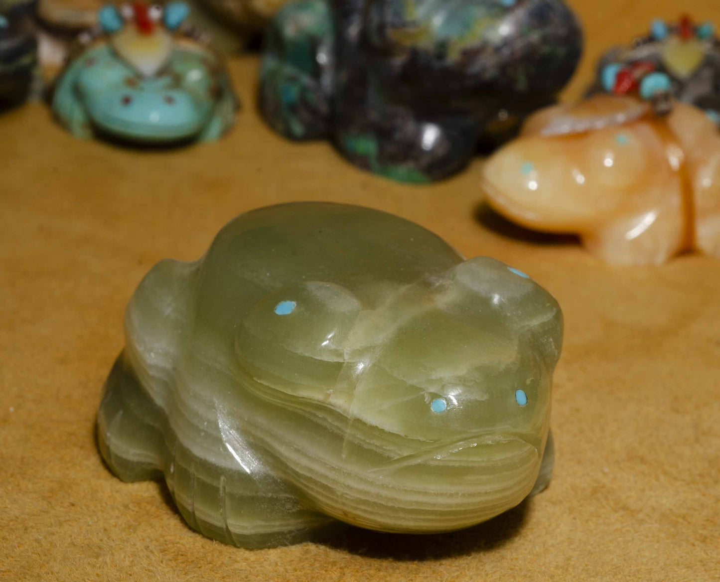 Peter and Dinah Gasper, Large, Pastel Green, Frog Sculpture