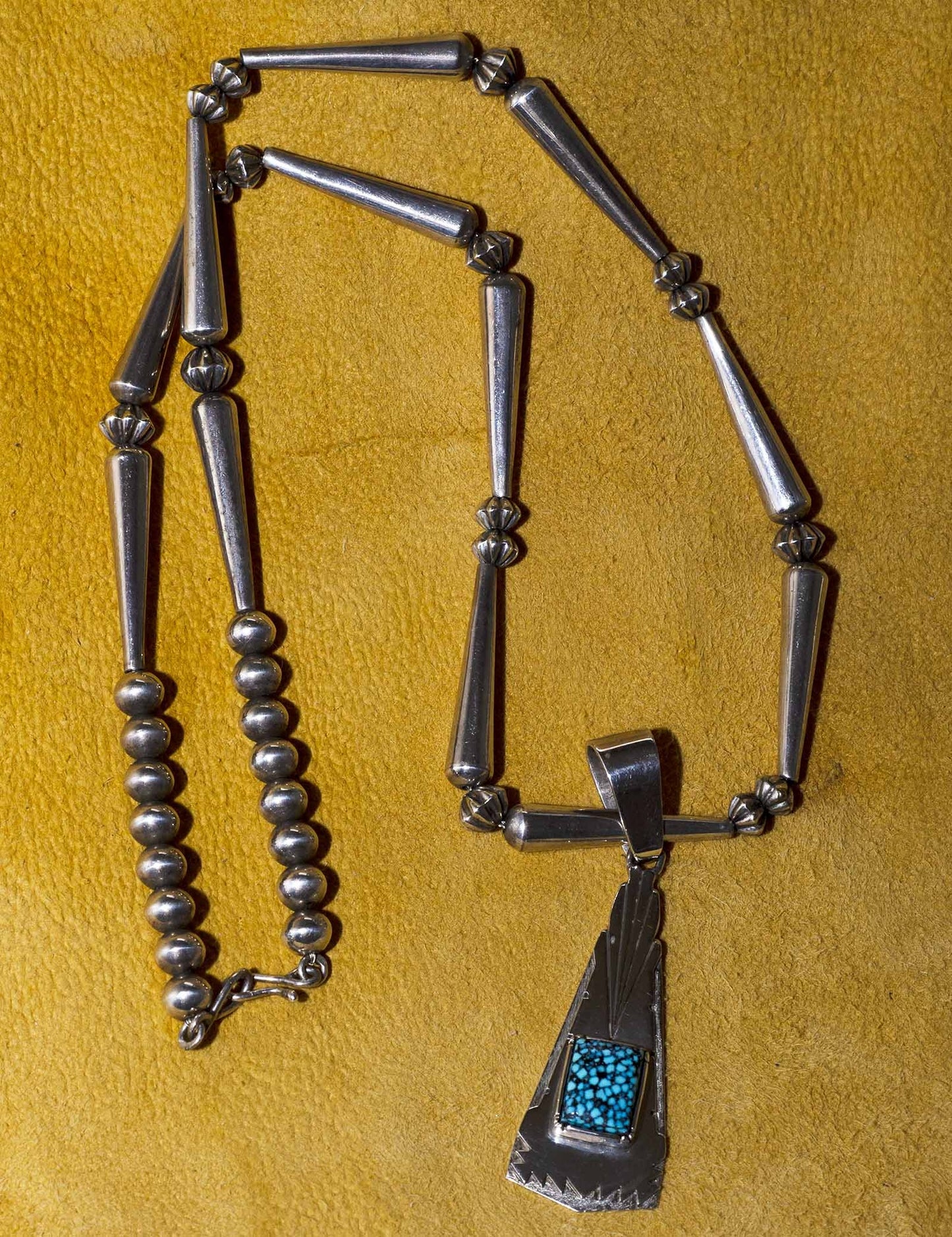 Leo Yazzie Kingman Turquoise Pendant