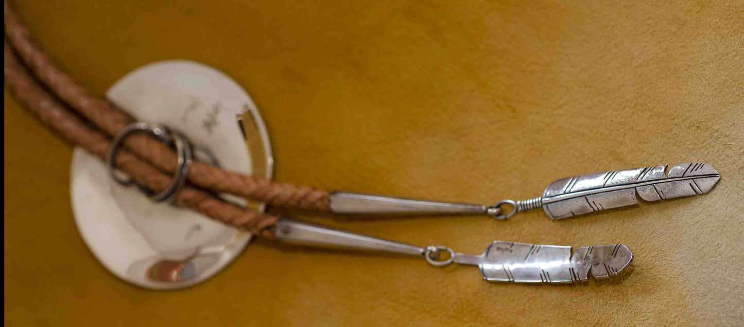 Carved Silver Eagle Bolo Tie