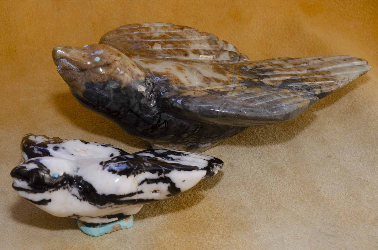 Delvin Leekya Picasso Marble Zuni Eagle Fetish / Carving