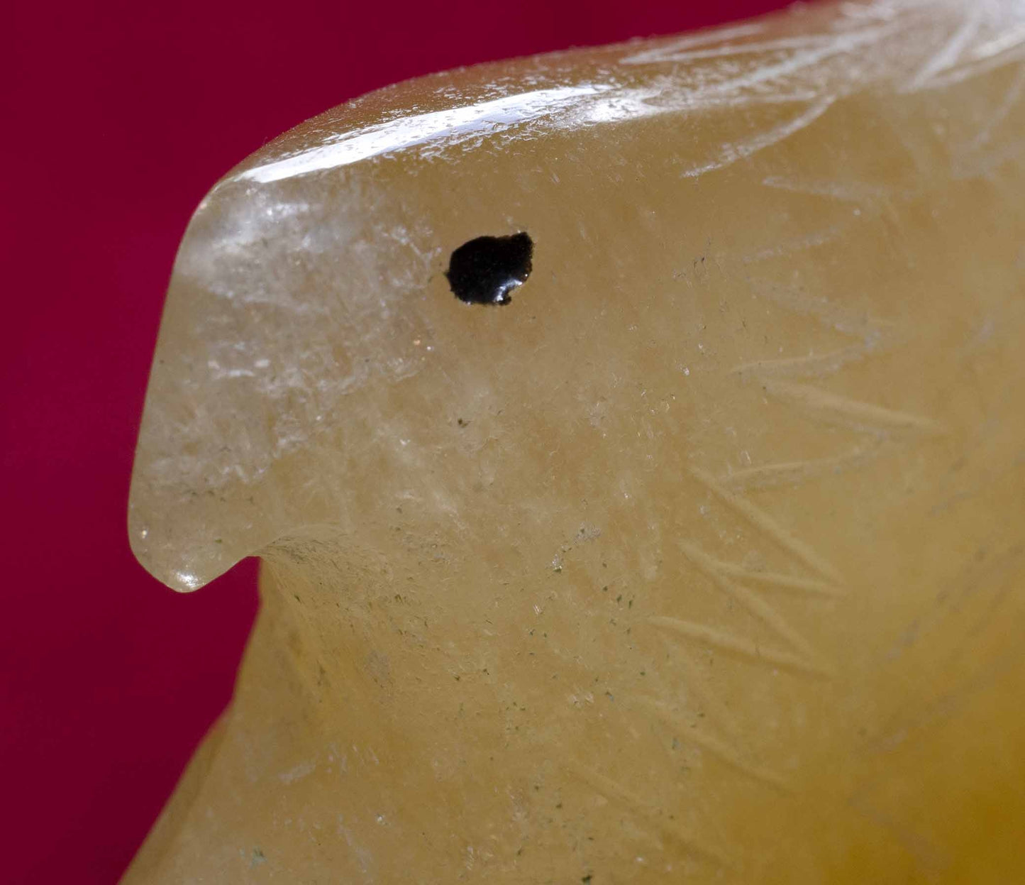 Rare Calcite Crystal Eagle and Corn Maiden Sculpture