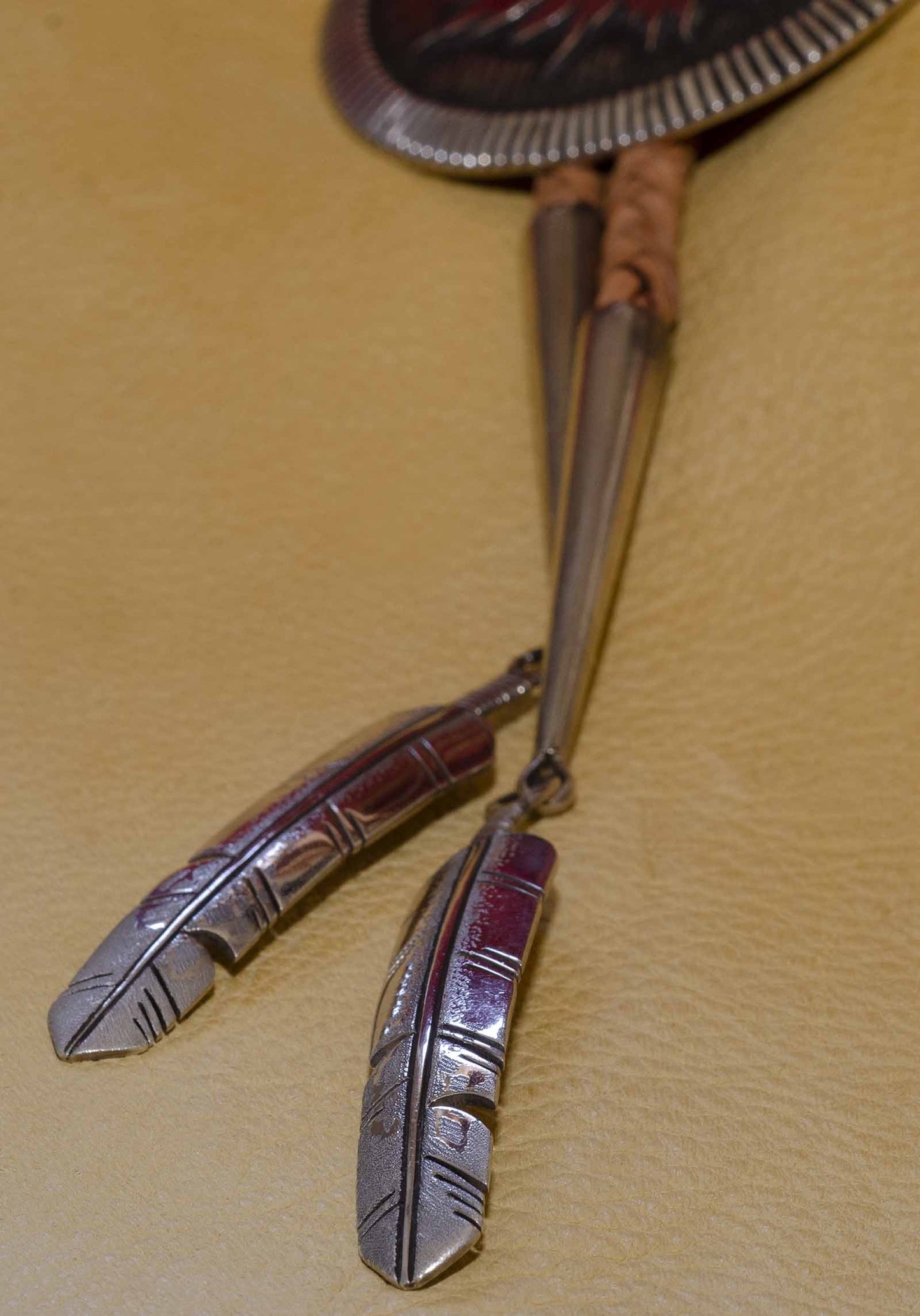 Carved Silver Eagle Bolo Tie