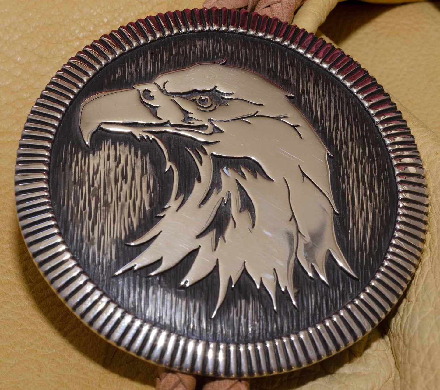 Carved Silver Eagle Bolo Tie