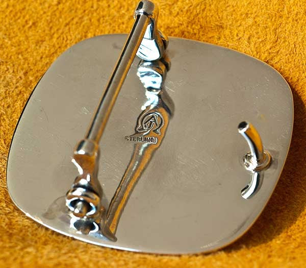 Turquoise and Silver Belt Buckle jewelry Al Joe