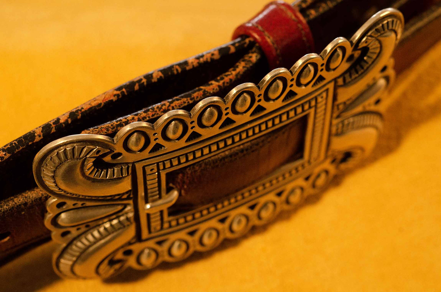 Clendon Pete Silver Repousse Belt Buckle