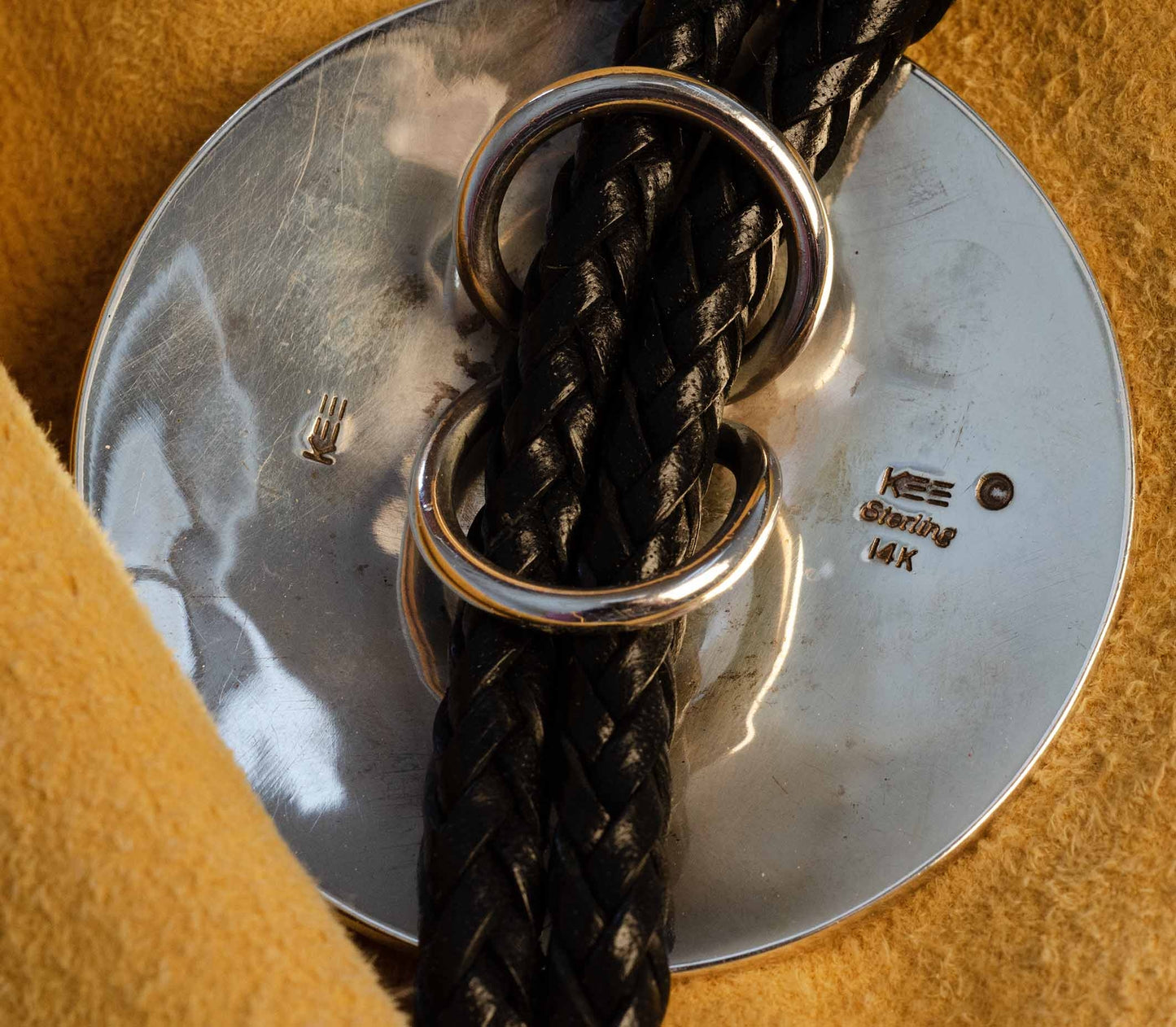 Kee Yazzie Handmade Silver and Gold Bolo Tie