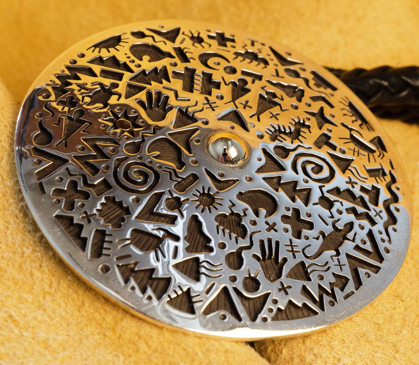 Kee Yazzie Handmade Silver and Gold Bolo Tie