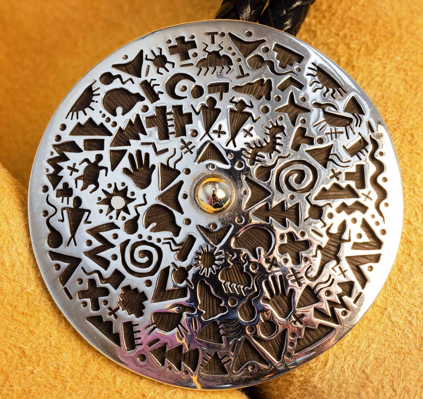 Kee Yazzie Handmade Silver and Gold Bolo Tie