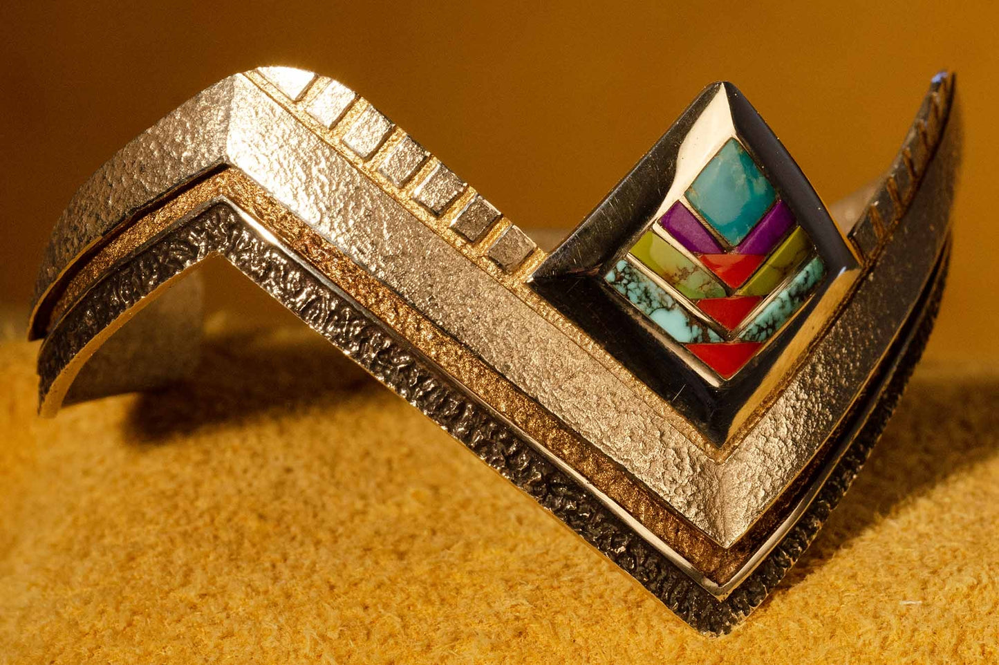 Ed Charlie Silver and Turquoise Bracelet