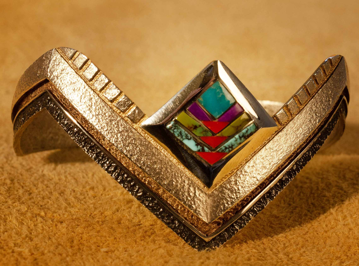 Ed Charlie Silver and Turquoise Bracelet