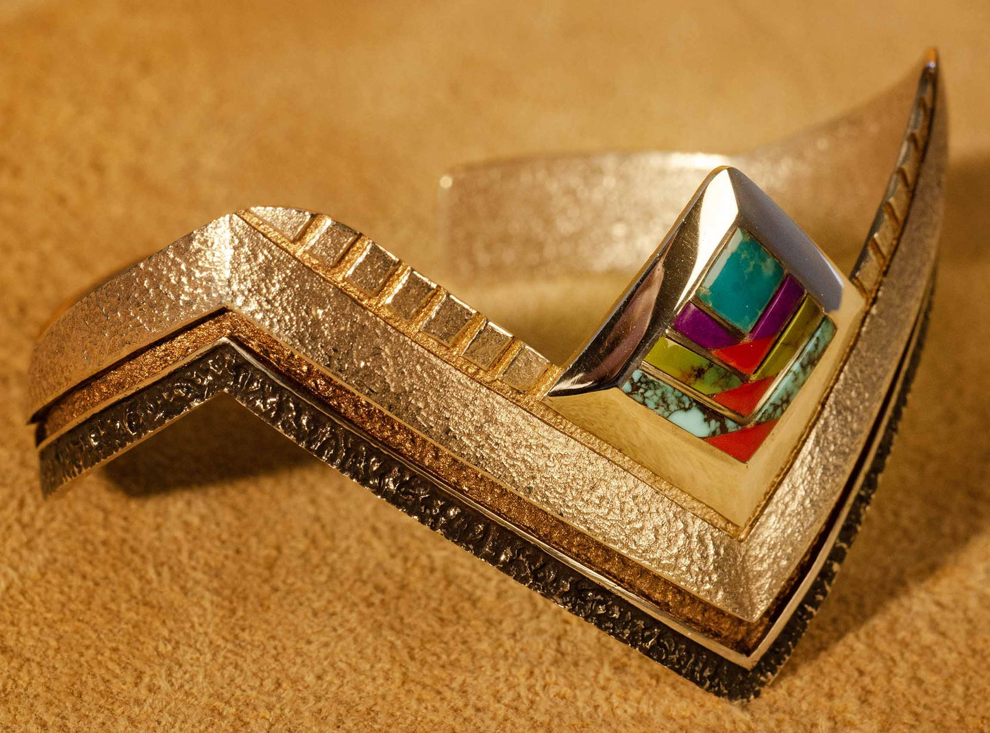 Ed Charlie Silver and Turquoise Bracelet