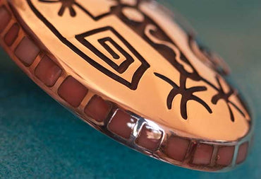 Coral native american Silver Pendant jewelry Lonn Parker
