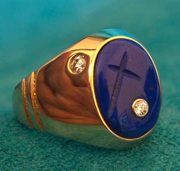 James Little Lapis Gold Diamond Ring
