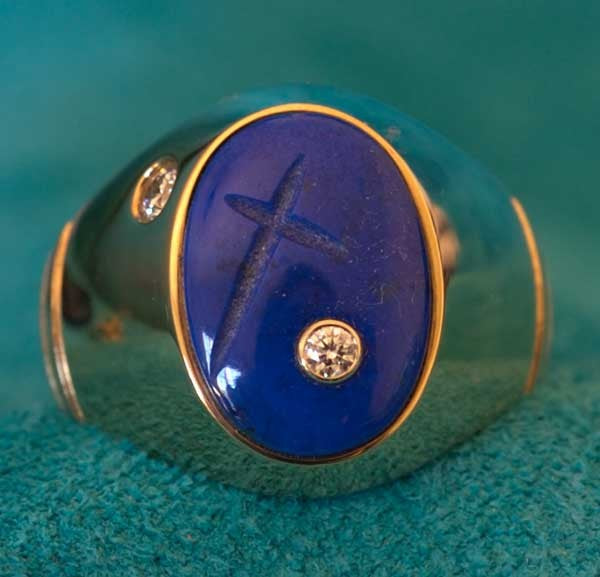 James Little Lapis Gold Diamond Ring