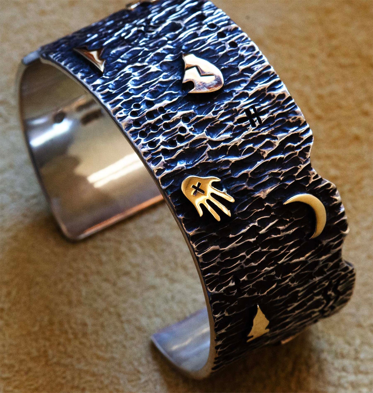 Kee Yazzie, Silver and Gold Bracelet