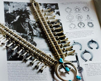Squash Blossom Necklace, Silver Beads and Turquoise by Raymond / Lee Yazzie Family