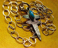 Harrison Jim, Silver and Turquoise Dragonfly / Pueblo Cross Pendant