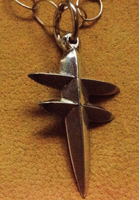 Harrison Jim, Silver and Turquoise Dragonfly / Pueblo Cross Pendant