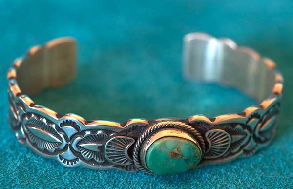 R. Chee Silver and Turquoise Bracelet