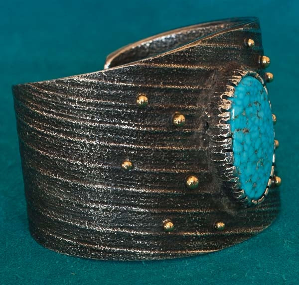 Kingman Water Web Turquoise Bracelet by Matthew White