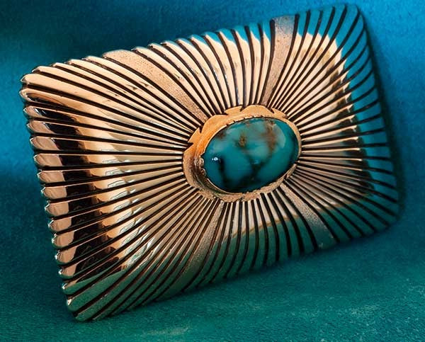 Turquoise Belt Buckle jewelry by Leo Yazzie