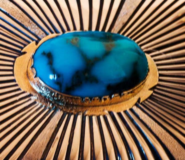 Turquoise Belt Buckle jewelry by Leo Yazzie