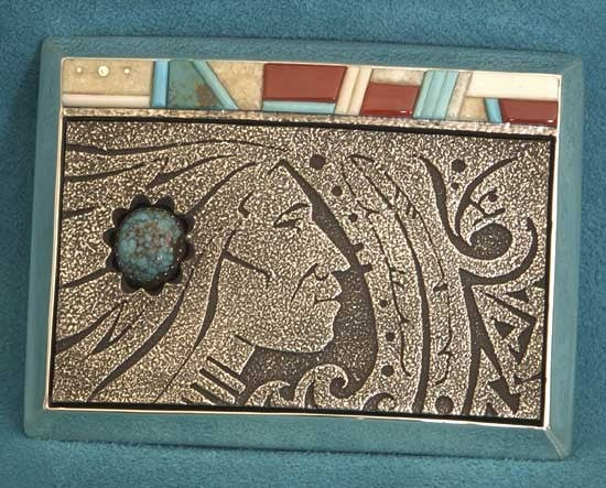 Turquoise Belt Buckle Jewelry by Richard Tsosie