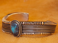 Bisbee Turquoise Bracelet by Ron Bedonie