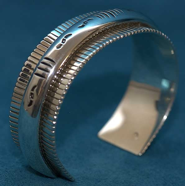 Native American Silver Bracelet by Simon Aquirre