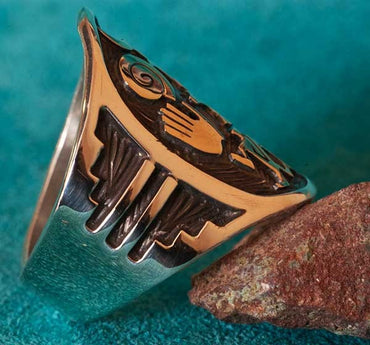 native american Gold Ring jewelry by Arland Ben