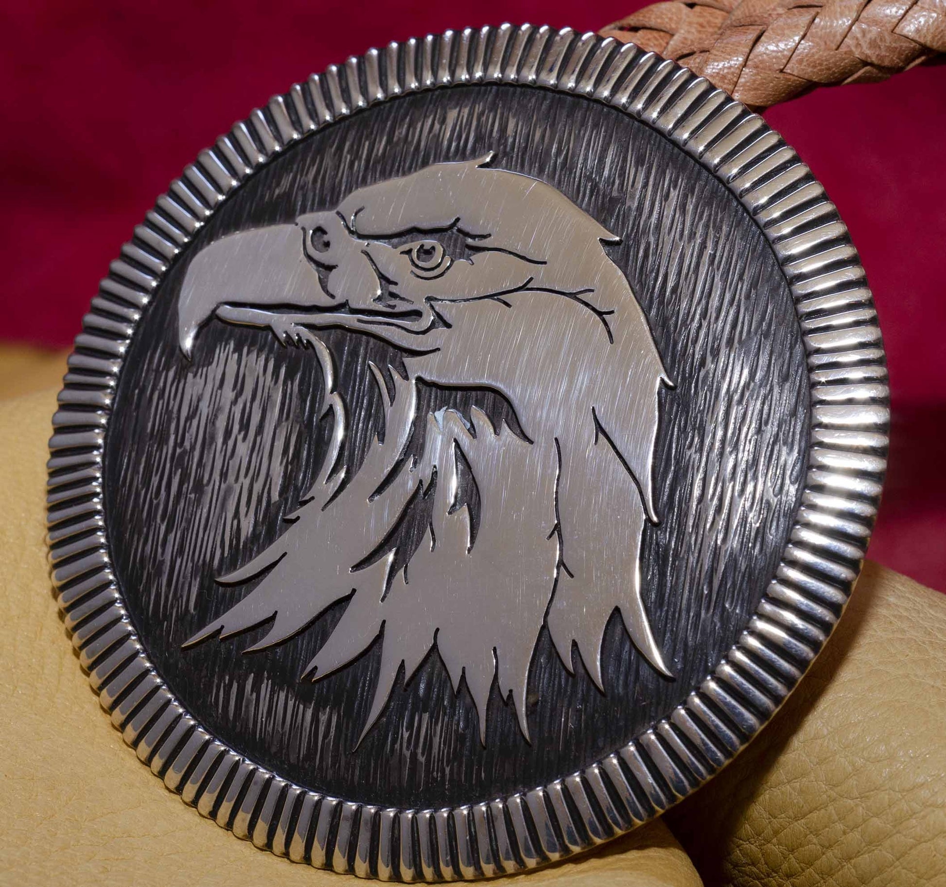 Carved Silver Eagle Bolo Tie