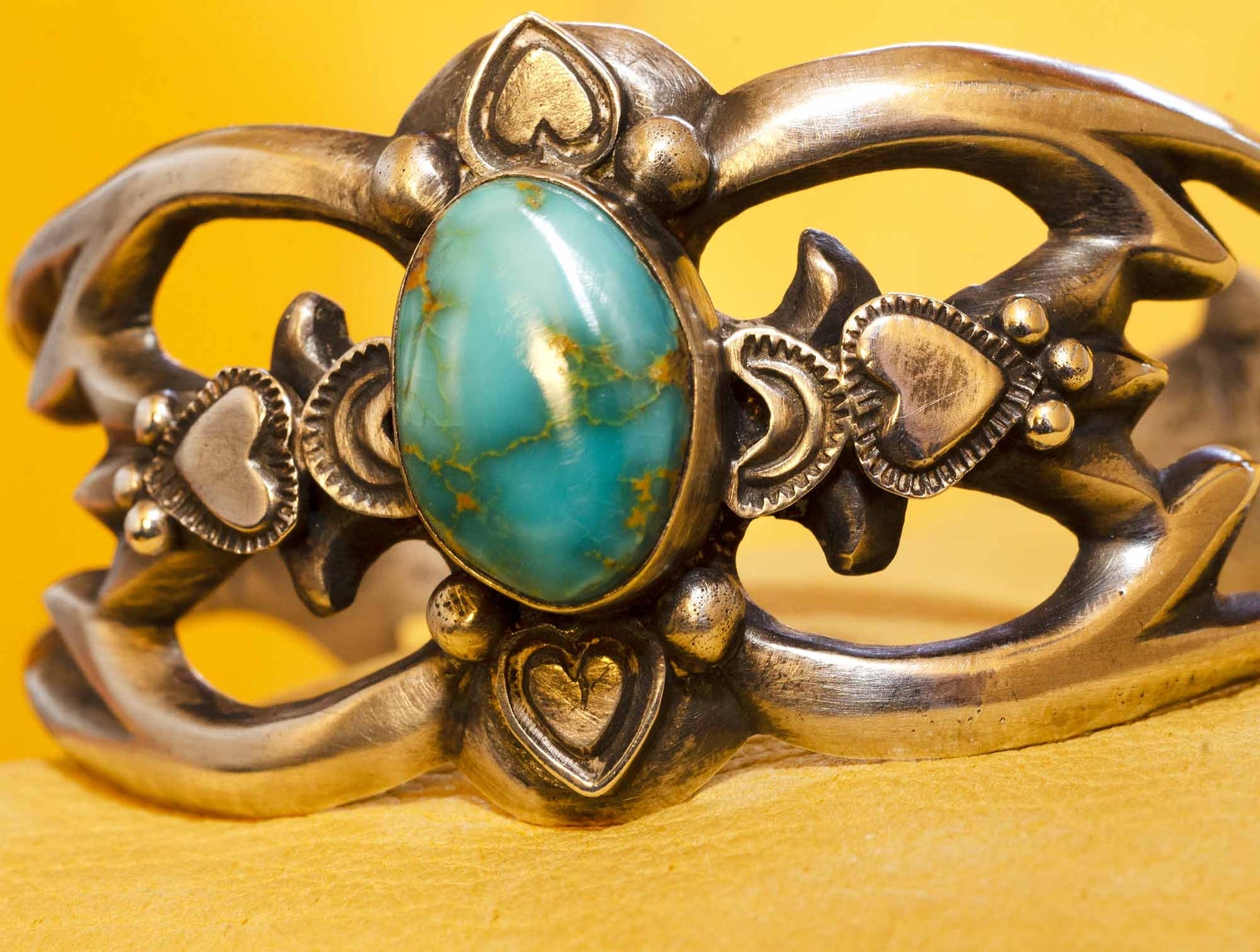 Blue Gem Turquoise Bracelet Handmade by Lonnie Parker