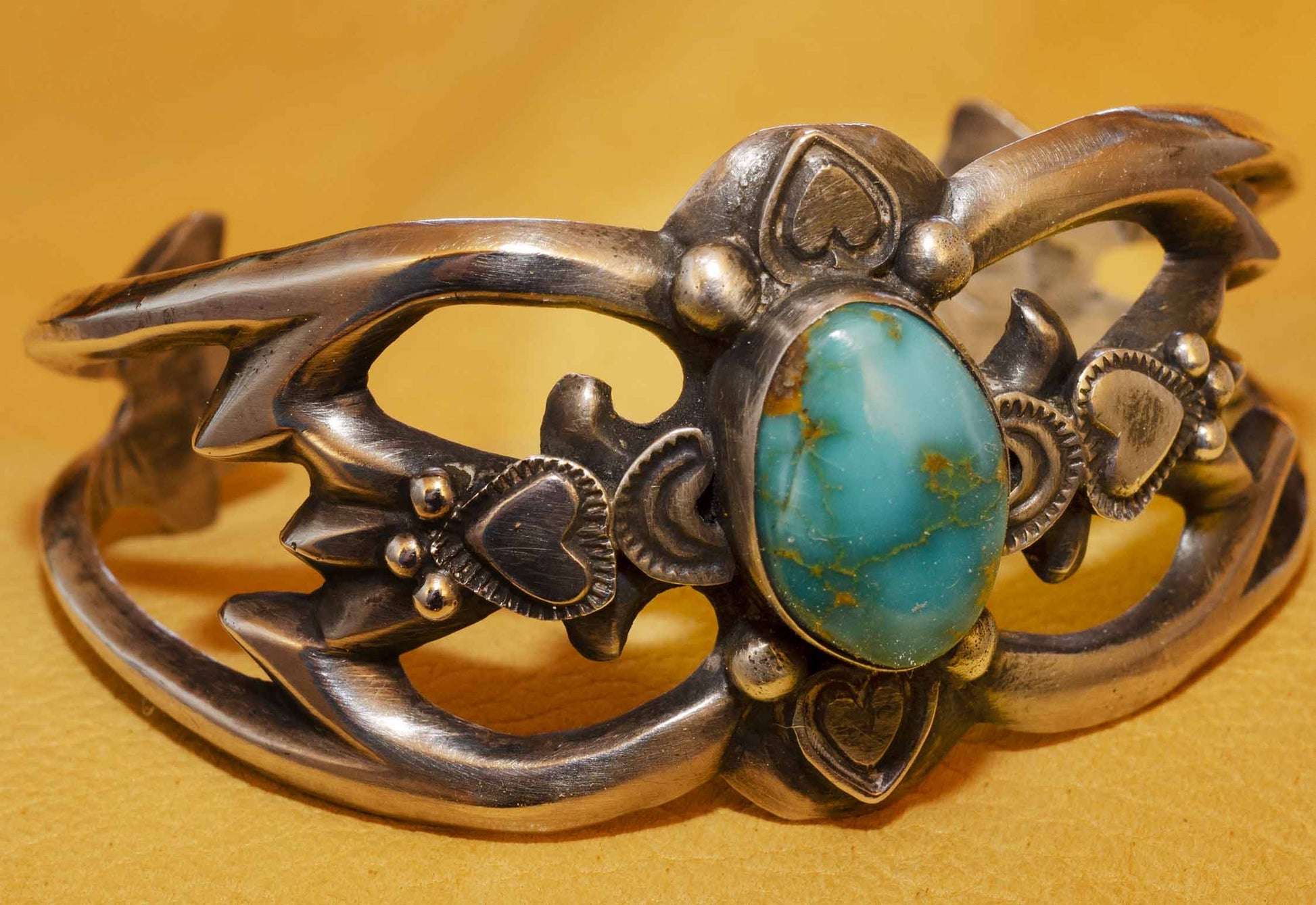 Blue Gem Turquoise Bracelet Handmade by Lonnie Parker