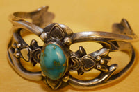 Blue Gem Turquoise Bracelet Handmade by Lonnie Parker