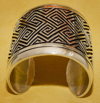 Hopi Overlay Maze Bracelet by Watson Honanie