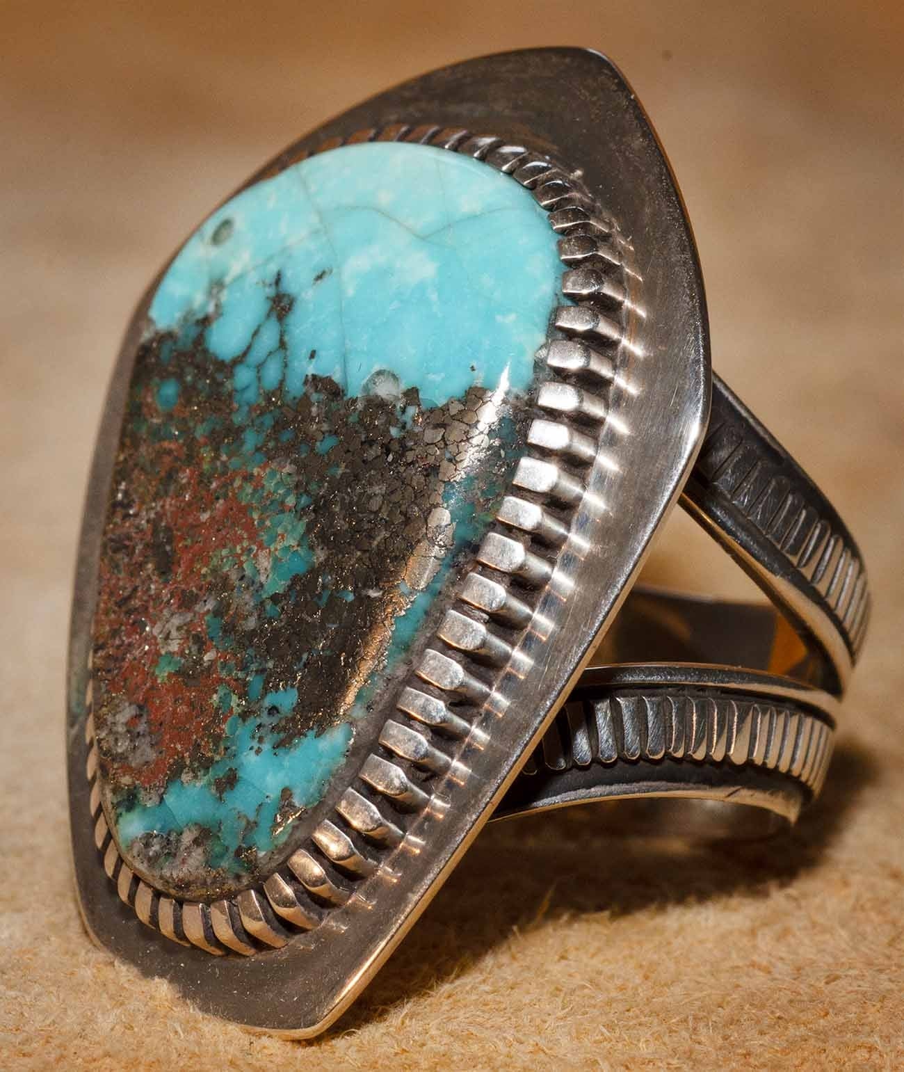 Large Indian turquoise deals ring