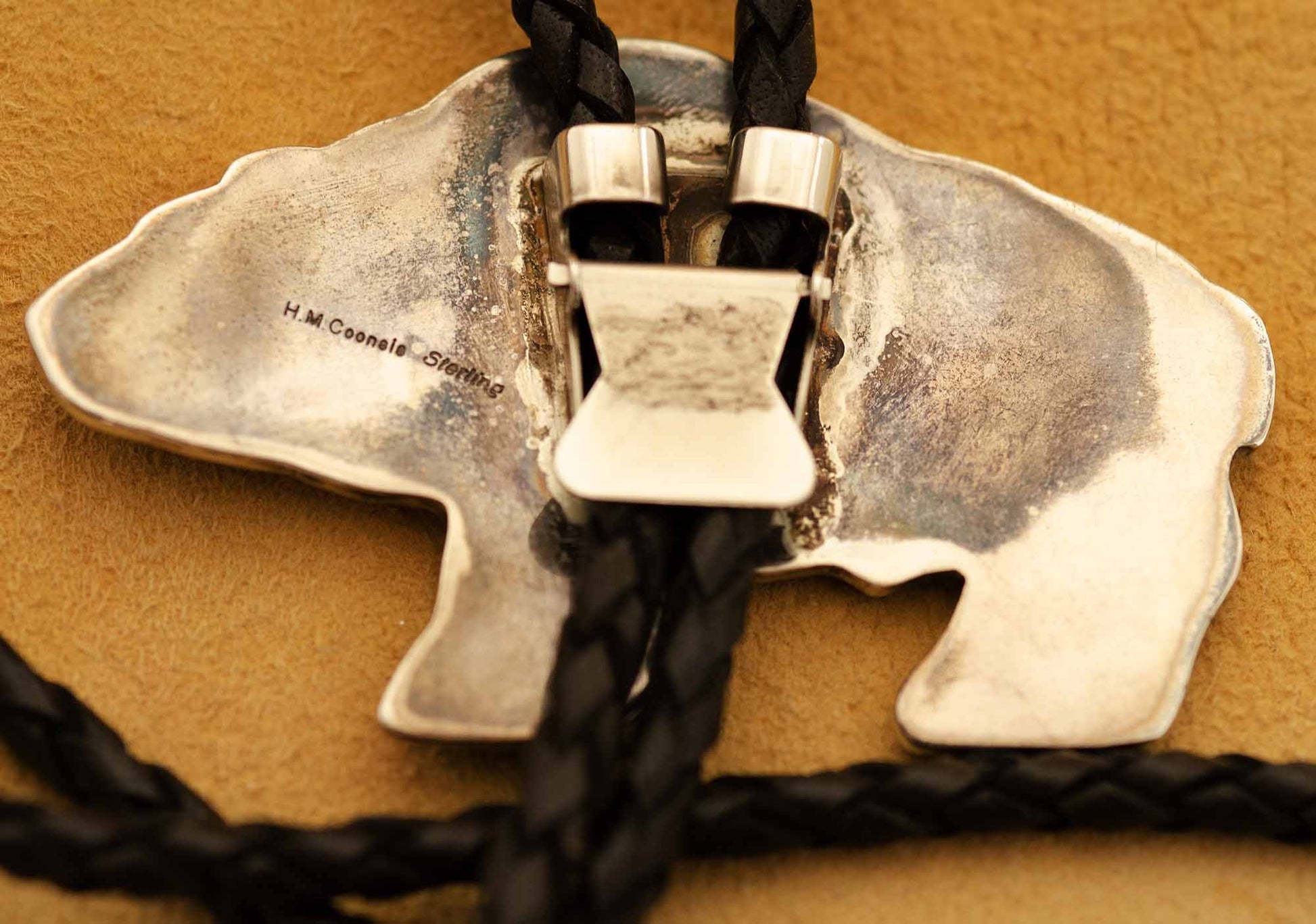 Bear Bolo Tie by Harlan Coonsis Zuni