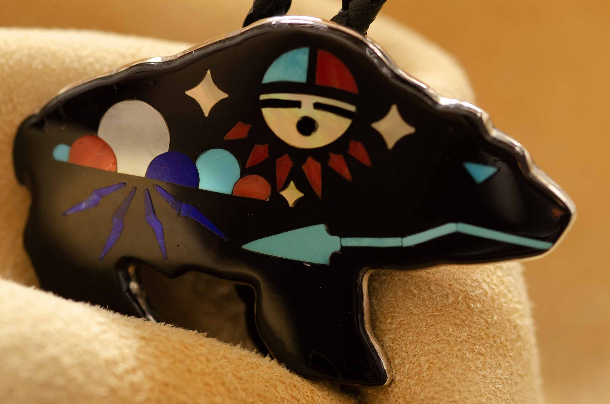 Bear Bolo Tie by Harlan Coonsis Zuni